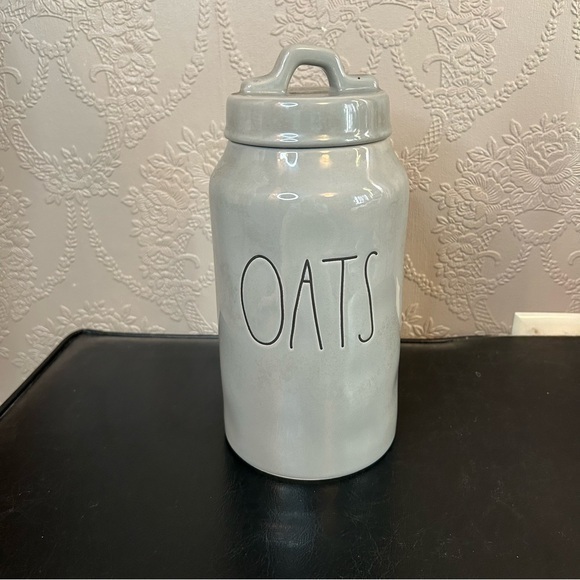 Rae Dunn Other - Rae Dunn Gray Black oats Canister approx 9.5” high